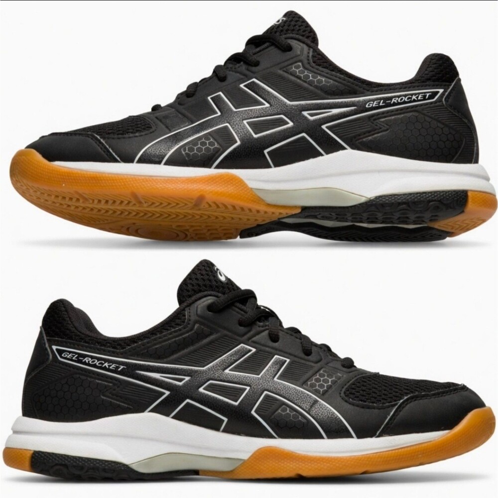 ASICS GEL-ROCKET B756Y Women's Volleyball Indoor Court Shoes Black Size 5.5 VGUC
